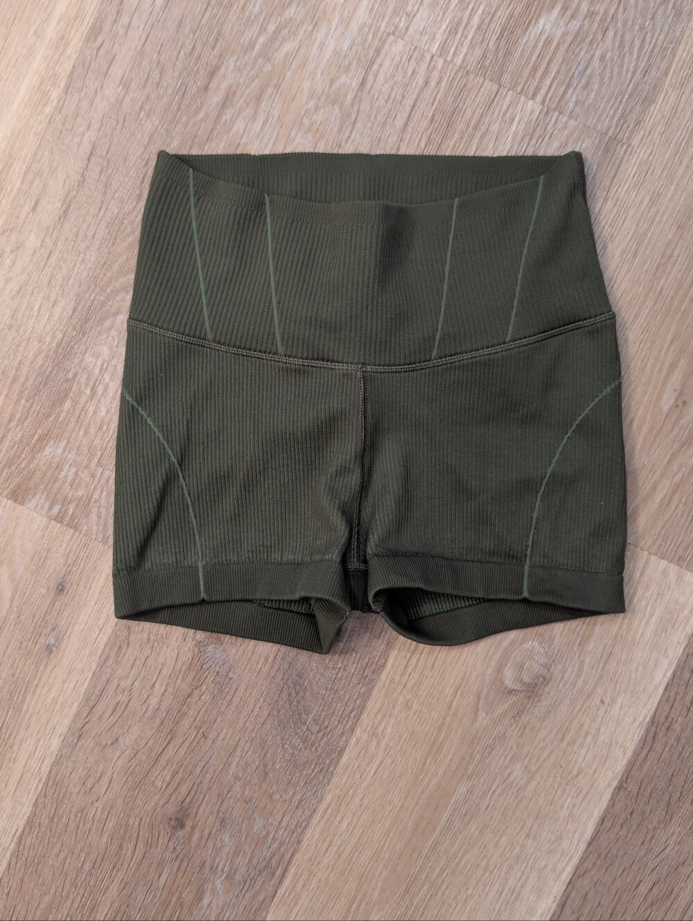 Aerie offline Ribbed High-Waist Olive Green Women's Bike Shorts